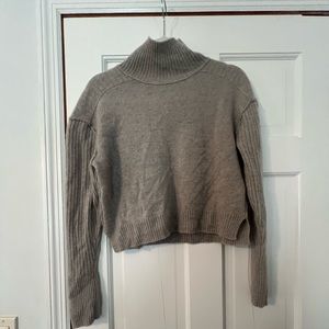 Free People cropped gray turtleneck sweater